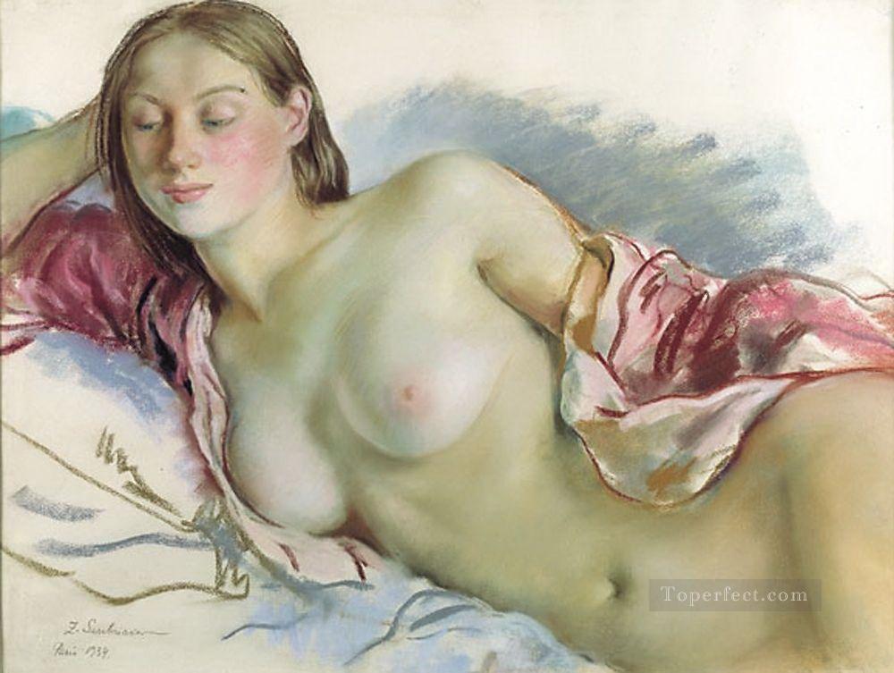 desnudo reclinado con manto de cerezo 1934 impresionismo moderno contemporáneo Pintura al óleo